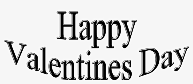 Anniversary - Happy Valentines Day Banner Black And White, transparent png