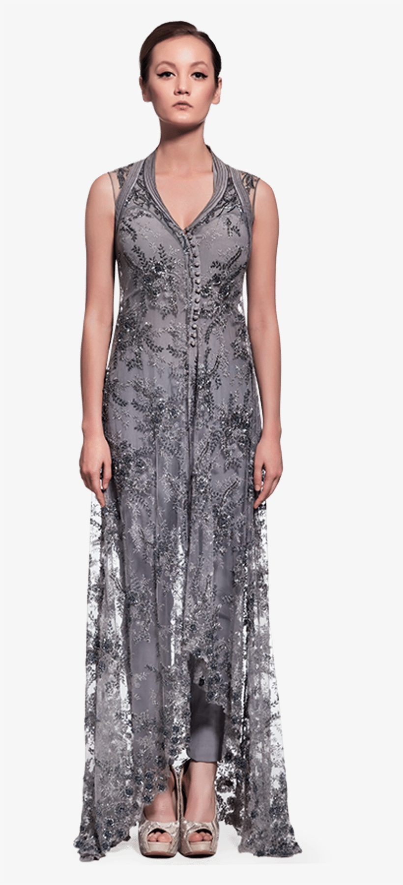 Embellished Grey Kurta Set - 陈 红, transparent png