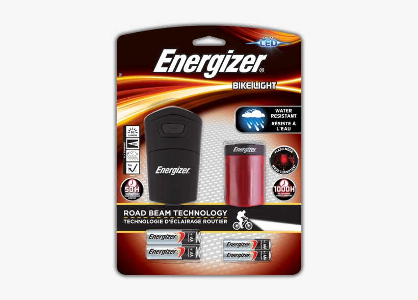 Energizer® Bike Lights - Energizer - Led Bike Light Kit - Black & Red, transparent png