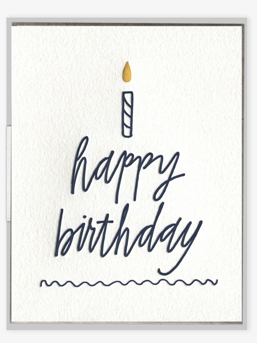 Happy Birthday Cake Letterpress Greeting Card Birthday Note Cards