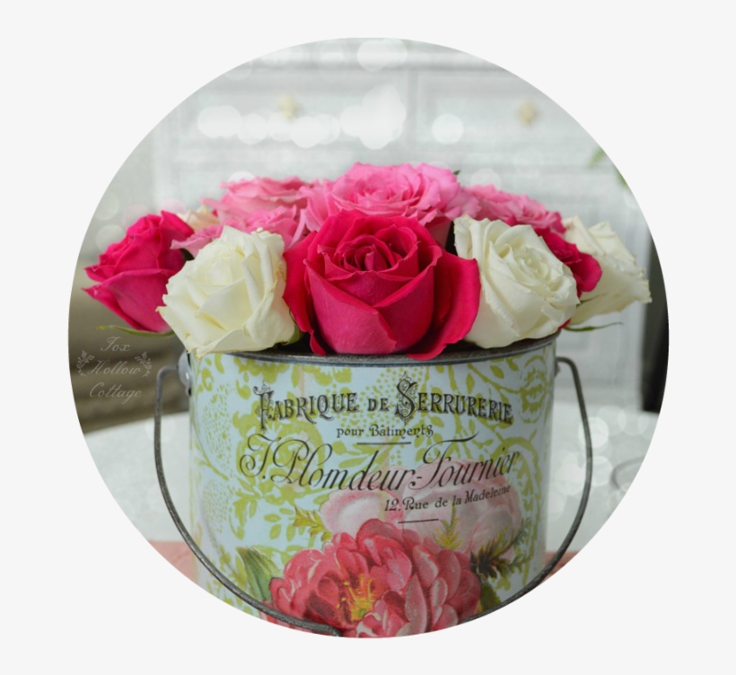 Vintage French Flower Pail Bucket - Cottage, transparent png