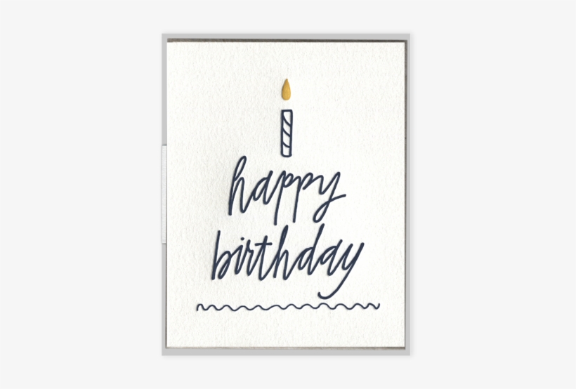 Happy Birthday Cake - Letterpress Birthday Card With Cake, transparent png
