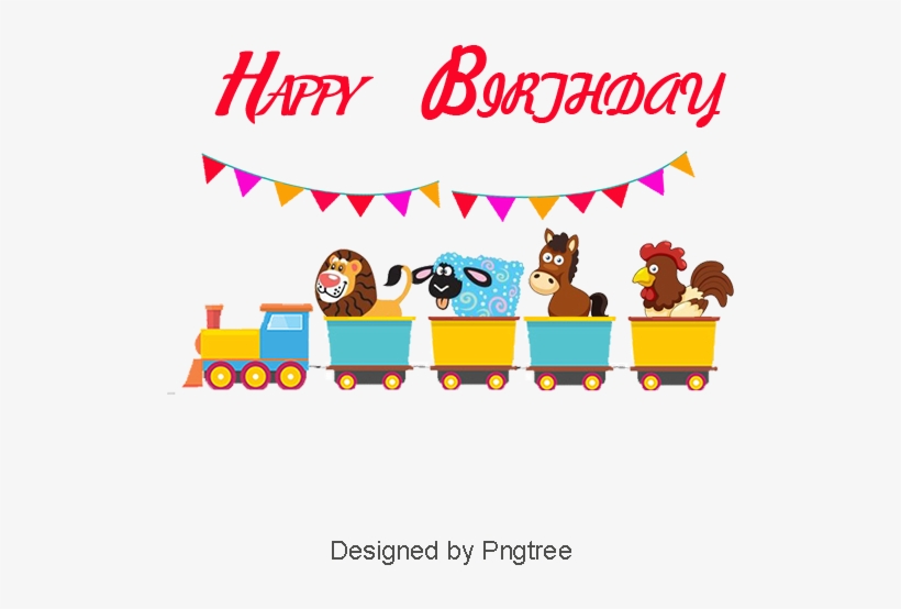 Vector Birthday Card Cartoon Animals Clipart - Cartoon, transparent png