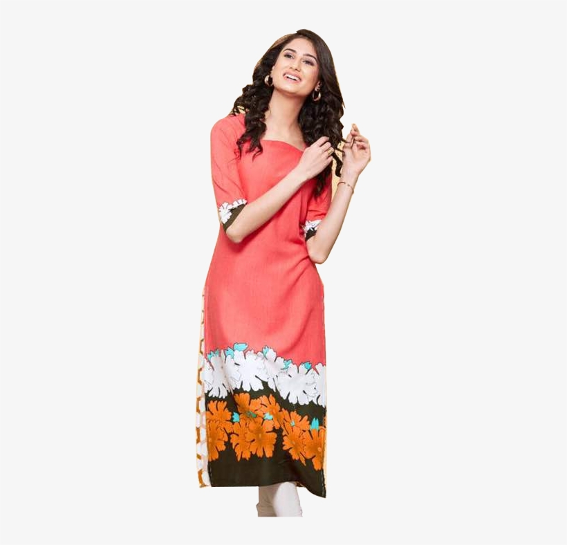 Psyna Rayon Long Casual Kurti - Kurti Top, transparent png