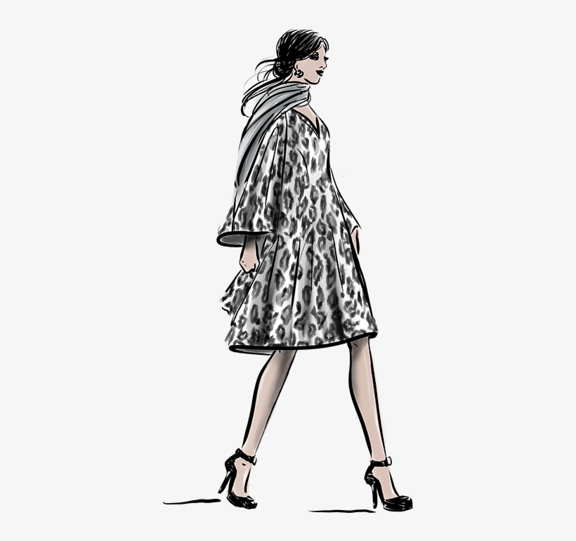 Ilni, Illustration By Linda Zoon, Woman, Dress, Faux-leather - Illustration, transparent png