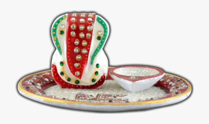 Mg-ganpati Marble Thali - Ceramic, transparent png