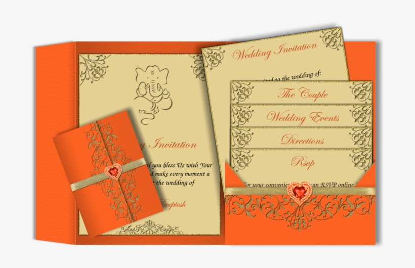 Hindu Ganesh Wedding Cards - Wedding Invitation, transparent png