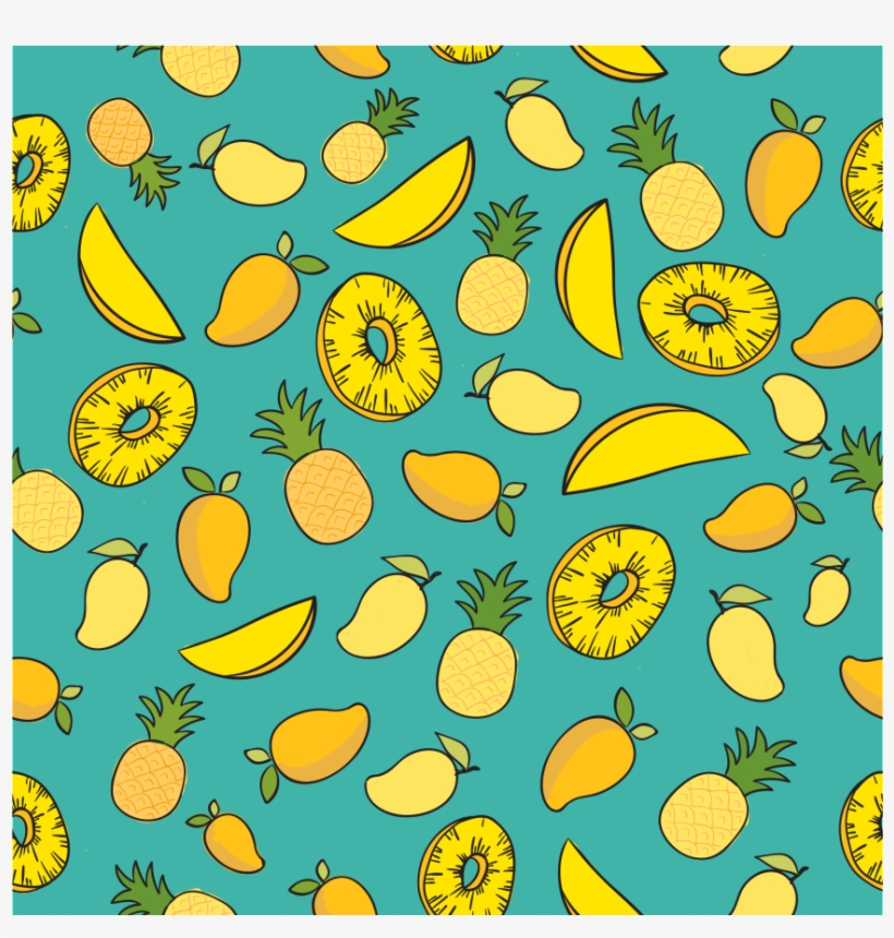 Hand Drawn Tropical Fruit Background Illustration Png - Portable Network Graphics, transparent png