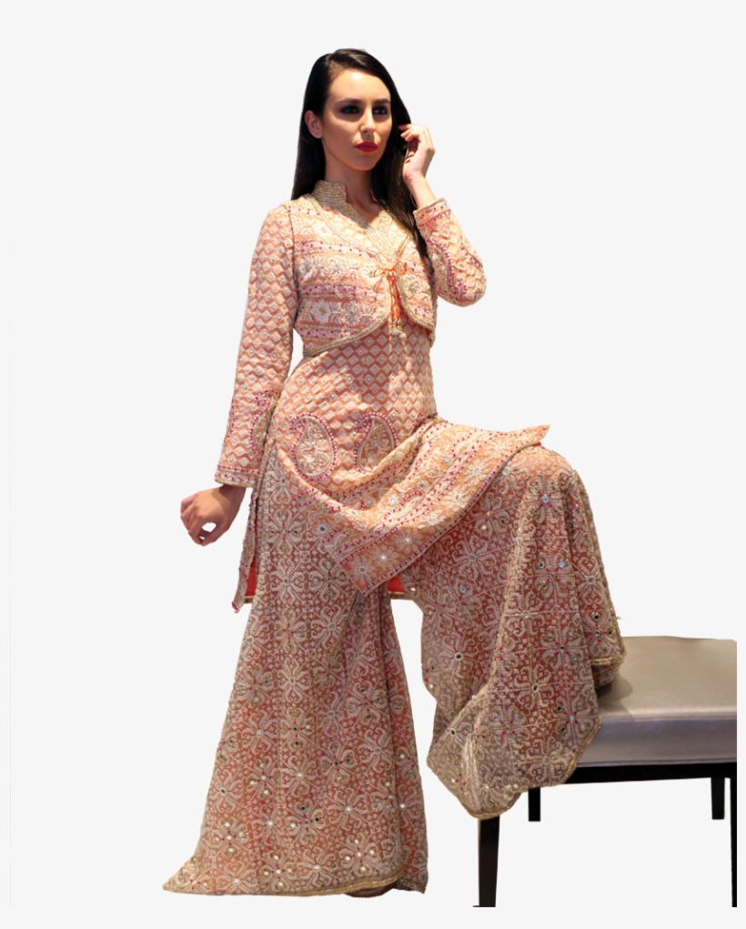 Chicken Sharara Orange - Photo Shoot, transparent png