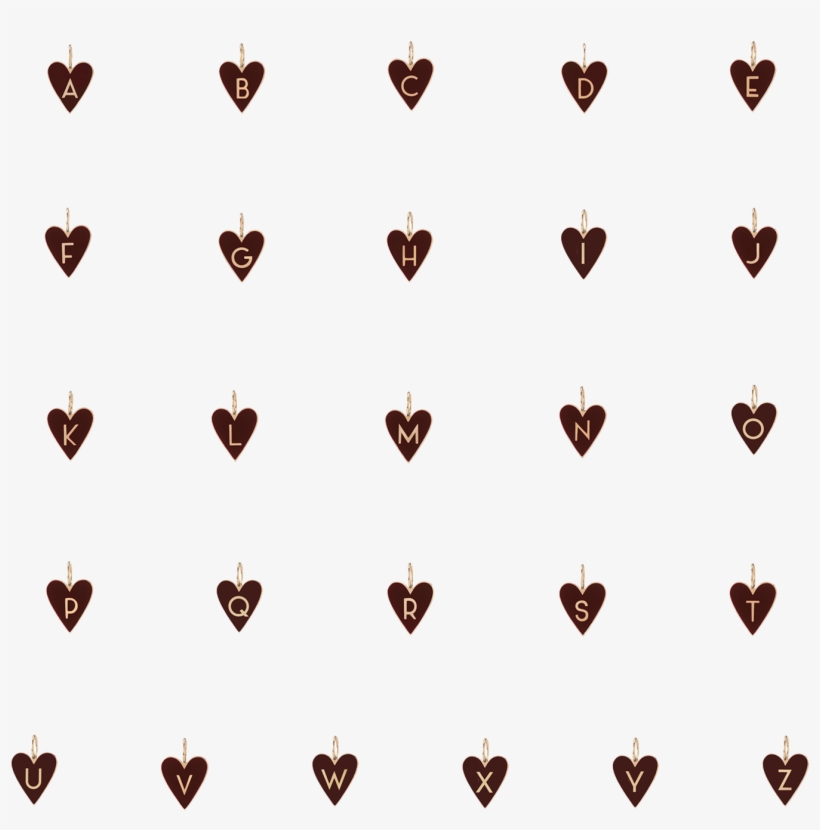 Medium Gold Border Enamel Heart With Letter - Gold, transparent png