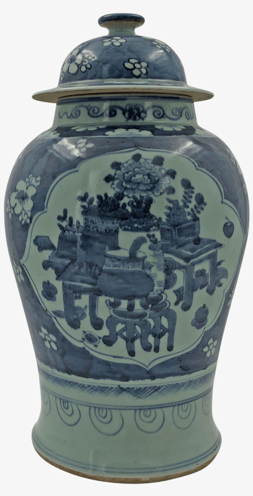 Large Chinese Still Life Temple Jar - Blue And White Porcelain, transparent png