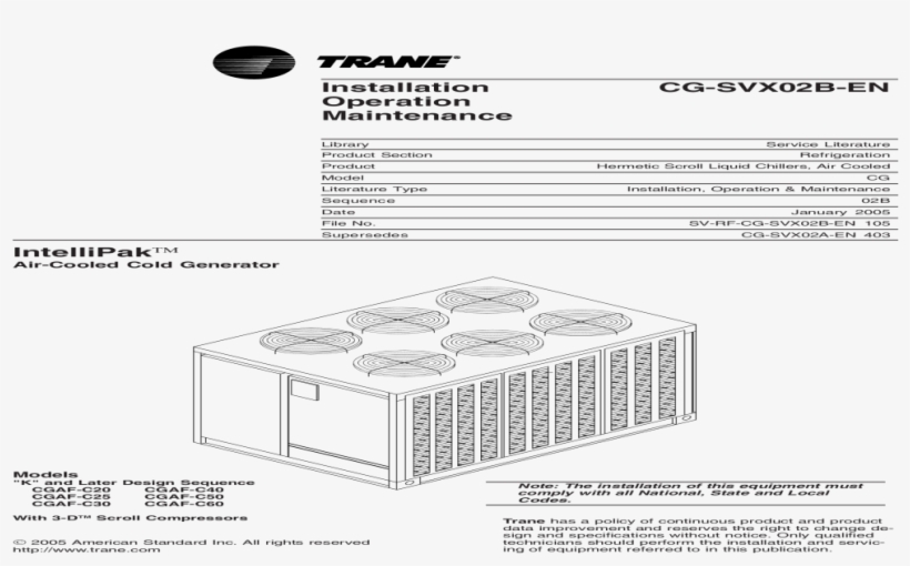 Chiller Trane Manual Pdf Document Rh Vdocuments - Diagram, transparent png