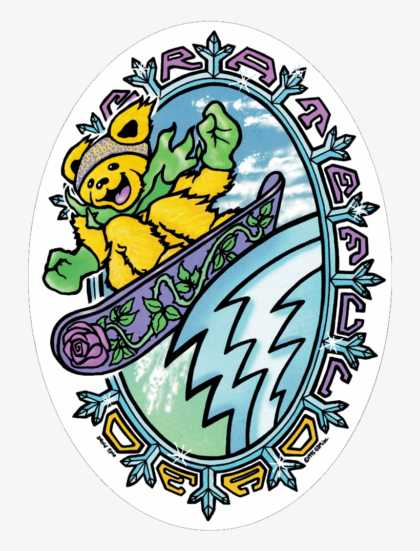 Grateful Dead Snowboard Bear - Grateful Dead Sticker, transparent png