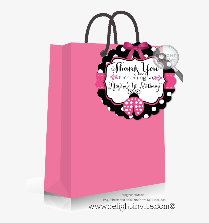 Ladybug 1st Birthday Favor Tag - 40th Birthday Black Thank You Tag, transparent png