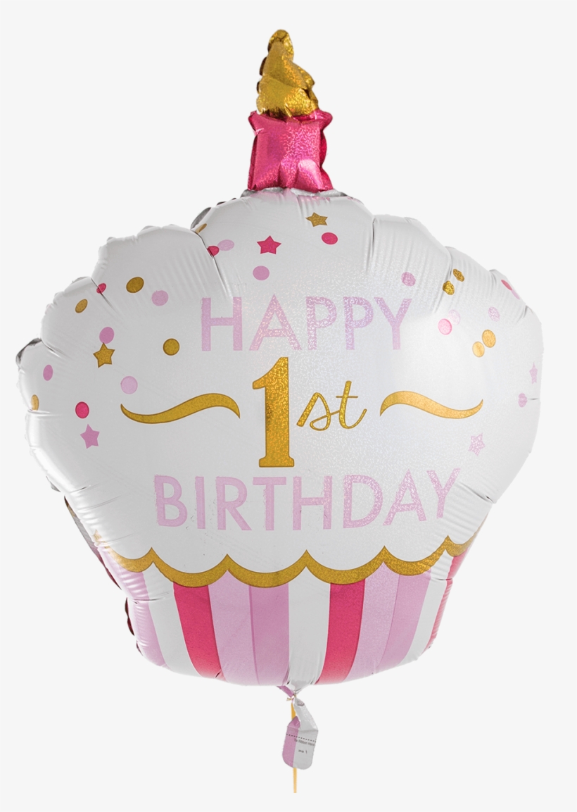 1st Birthday Pink Cupcake Supershape - Cupcake, transparent png