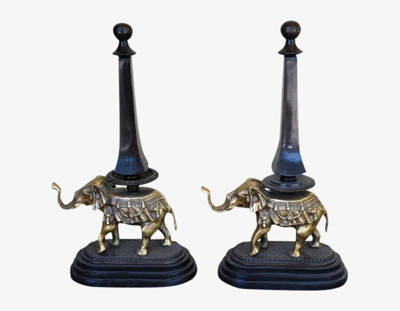 Pair Of Unique Bronze And Brass Elephant Sculpture - Sculpture, transparent png