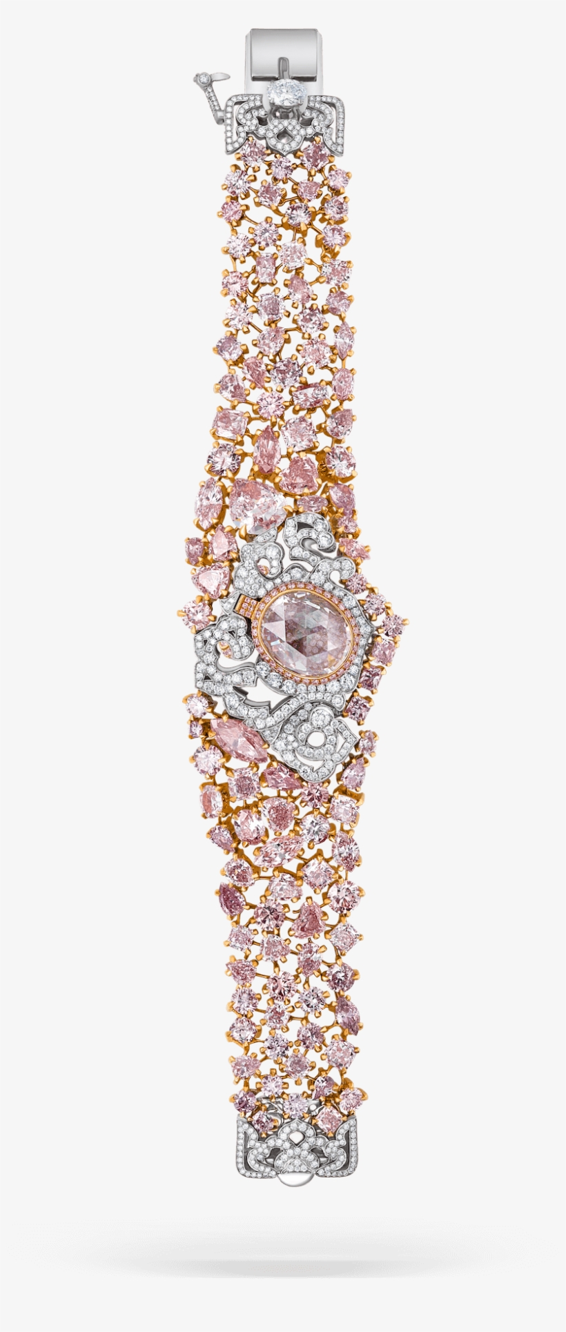 12 14 738 Fancy Cut Pink Diamond Watch - Watch, transparent png