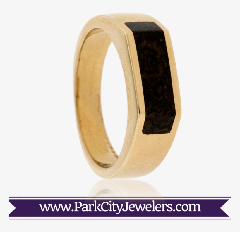 Ladies Dinosaur Bone Inlay Band - Solitaire Diamond Snowflake Ring, transparent png