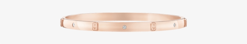 Hw Logo By Harry Winston, Rose Gold Accent Diamond - Bangle, transparent png