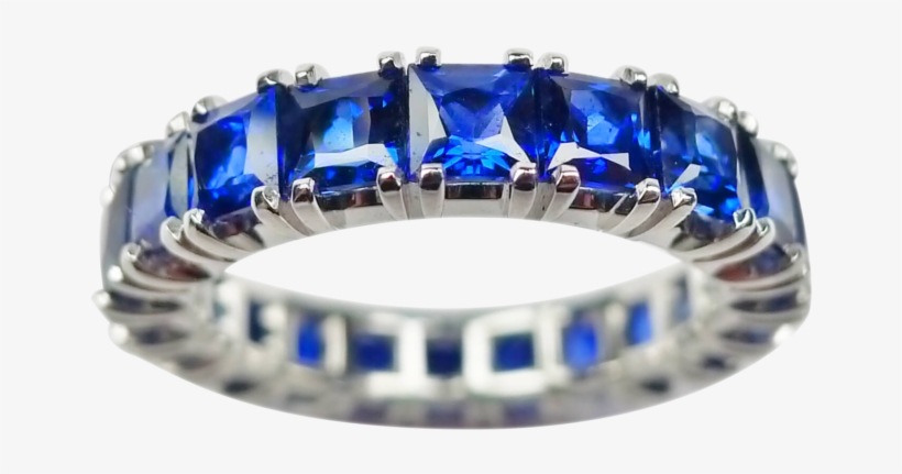 190975 Sapphire Eternity Wedding Band - Diamond, transparent png