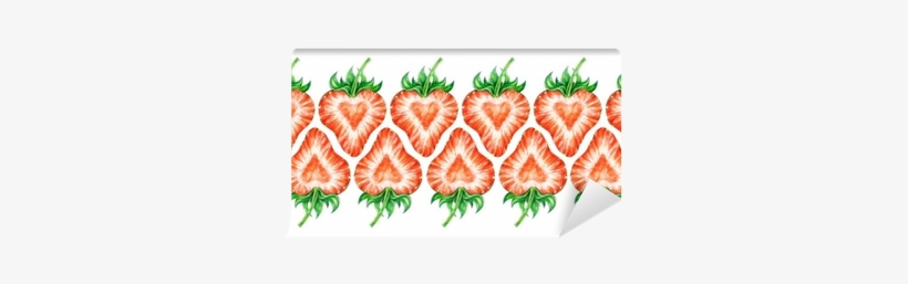 Seamless Watercolor Frame Border - Art Print: Margaritash's Strawberry Love. Water Color, transparent png