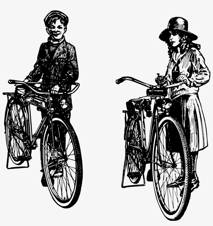 This Free Icons Png Design Of Two Kids And Their Bikes, transparent png