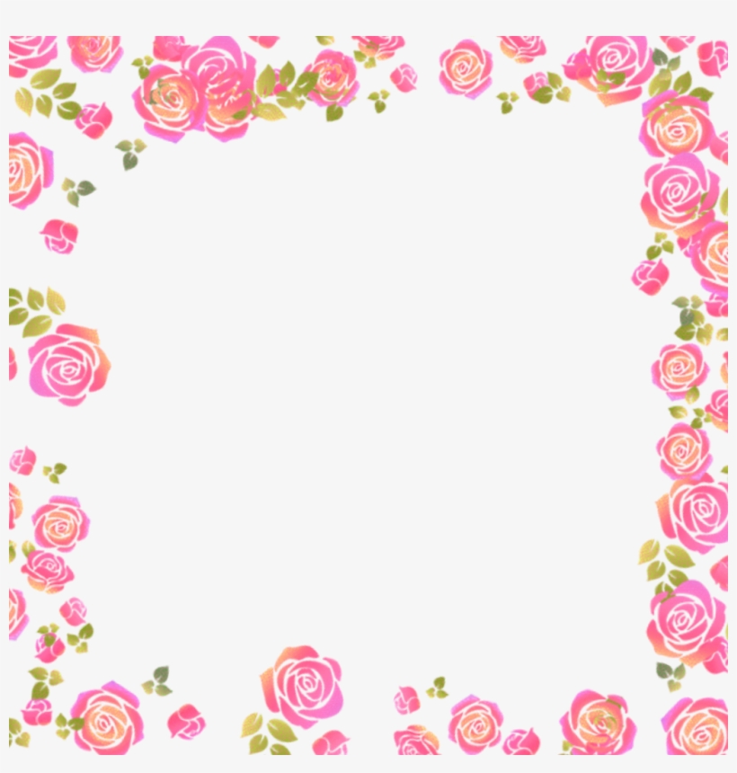 Roses Rose Border Flowers Flowers Pink - Picture Frame, transparent png