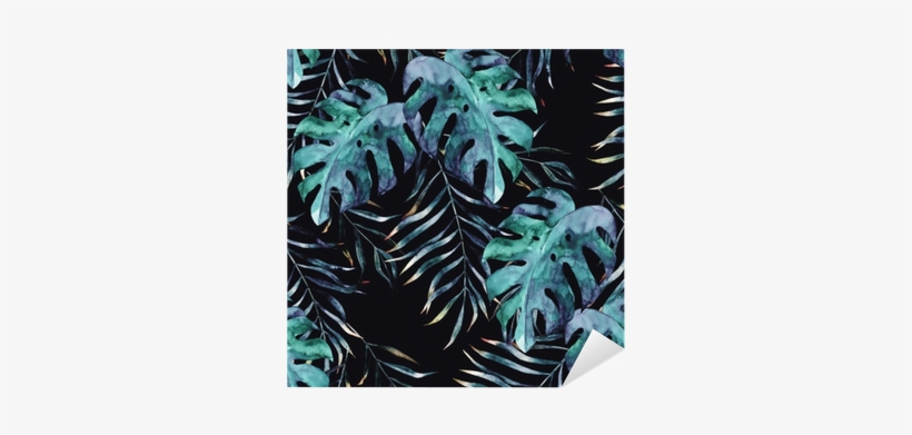 Watercolor Exotic Seamless Pattern, Green Tropical - Tapety Rysowane, transparent png