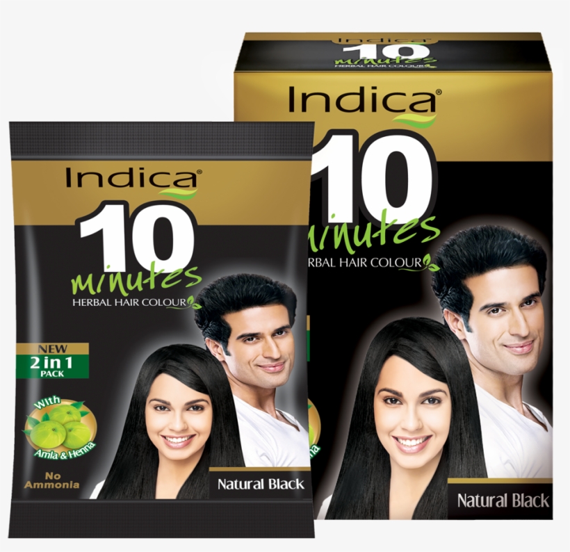 Indica 10 Minutes - Indica 10 Minutes Herbal Hair Color Natural Black 40g, transparent png