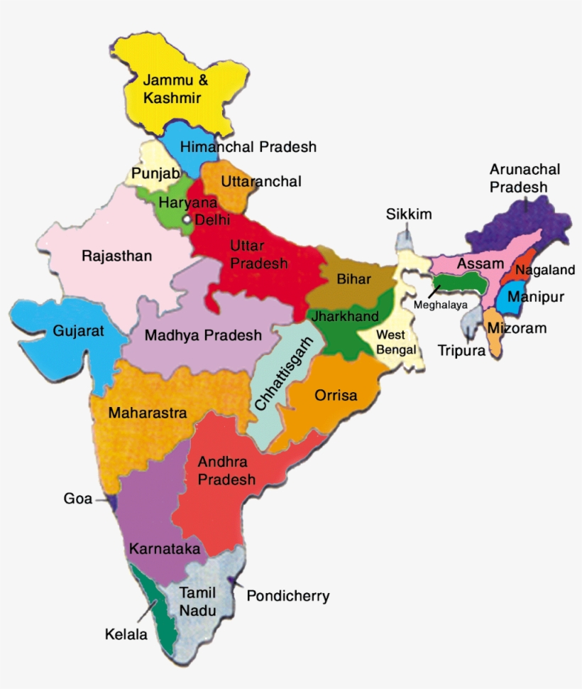 India 29 States And 7 Union Territories, transparent png
