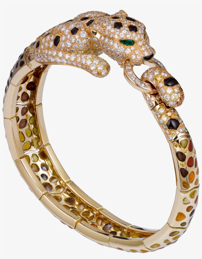 Panthère De Cartier High Jewelry Braceletyellow Gold, - Cartier Panthere Jewelry, transparent png