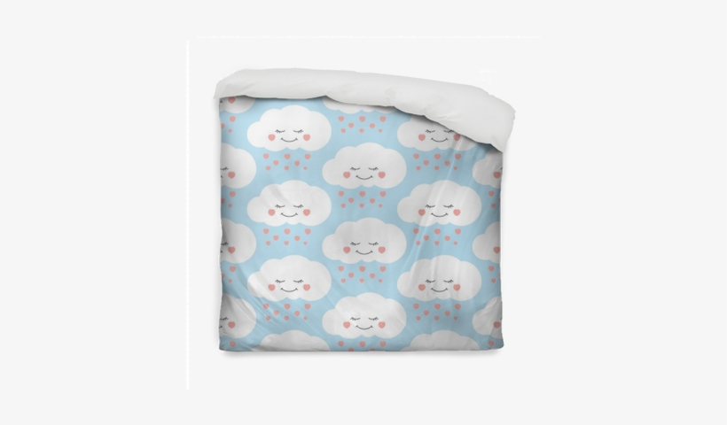 Children Print With Clouds And Hearts Rain On Lilac - Cartoon, transparent png