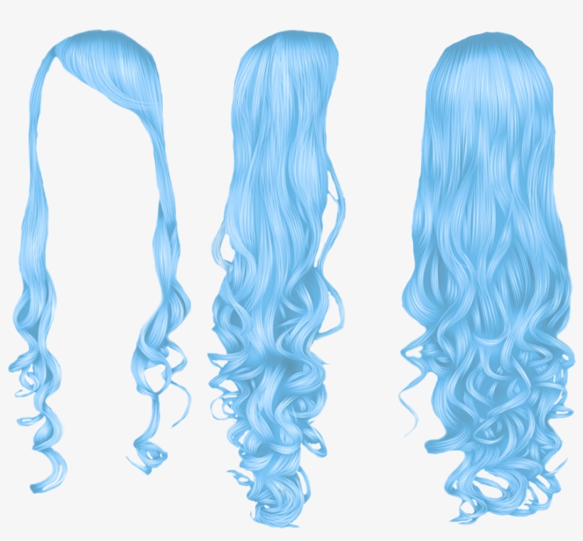 Mermaid Hair Png Jpg - Long Blue Hair Png, transparent png