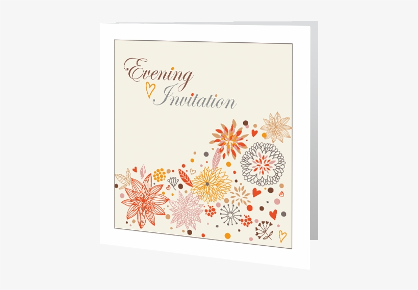 Autumn Leaf White Border Evening Wedding Invitation - Animal Note Cards (pk Of 10), transparent png