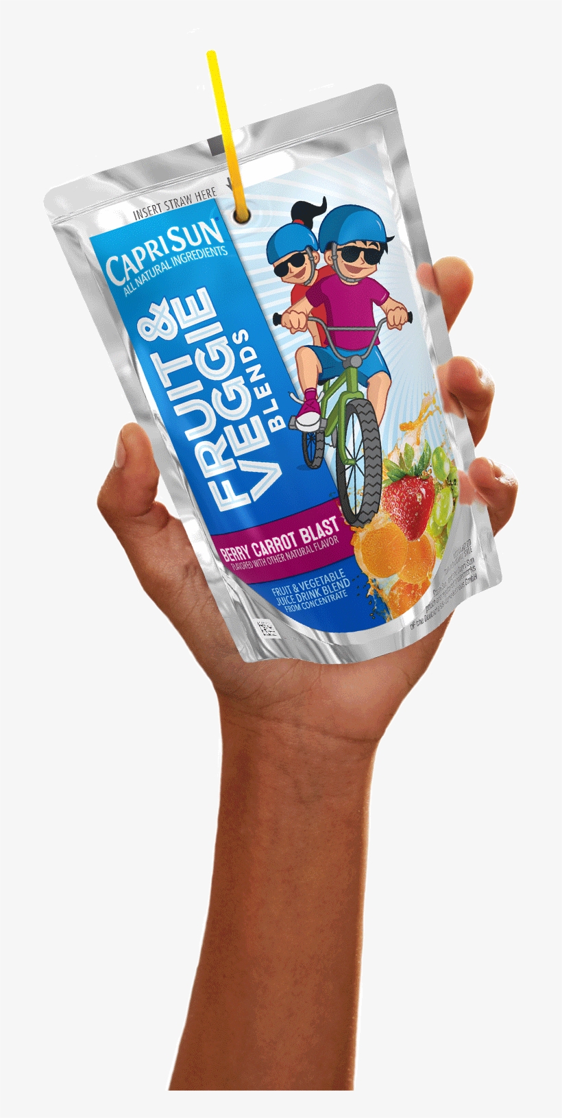 19 Straw Clip Black And White Juice Pouch Huge Freebie - Capri Sun Fruit And Veggie Blend, transparent png
