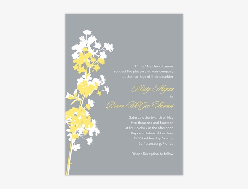 In The Meadow Wedding Invitation - Pink Butterflies And Flowers, transparent png