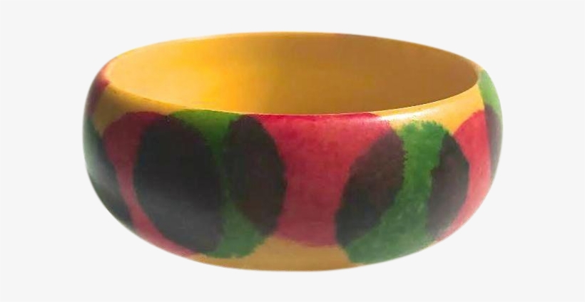 Bakelite Bangles Bracelet Sponge Painted Pink And Green - Bangle, transparent png