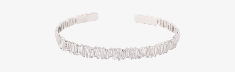 Silver Baguette Crystal Cuff - Product, transparent png