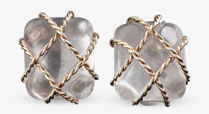 Gold And Crystal Earrings By Seaman Schepps - Crystal Earrings, transparent png
