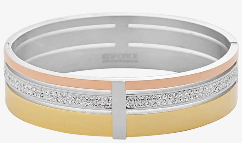 Cubic Bracelets By Edforce - Cubic Zirconia & Gold, transparent png