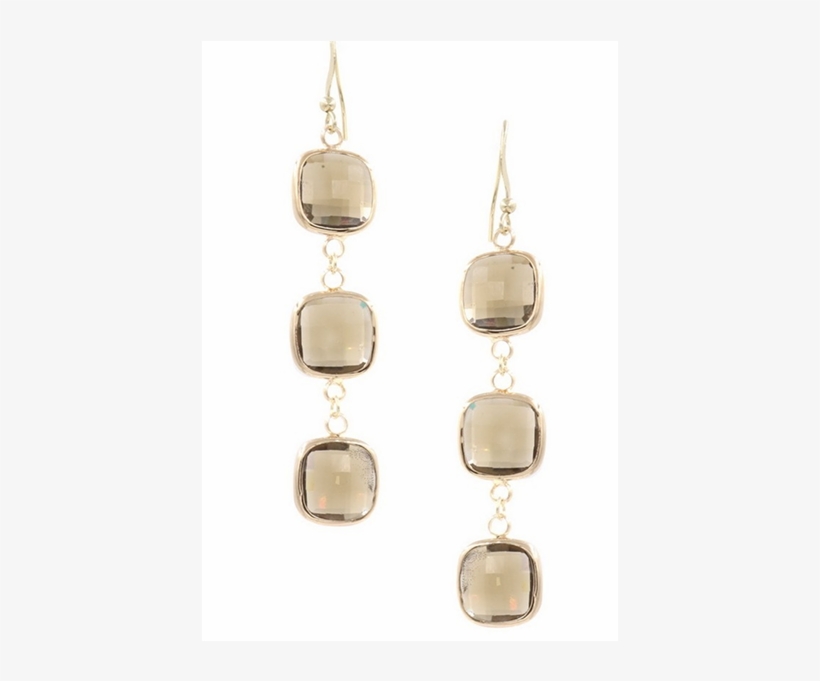 Stacked Glass Earrings- Black - Glass, transparent png