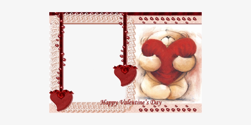 Teddy Bear Red Heart - Give My Heart To You Valentine Round Ornament, transparent png