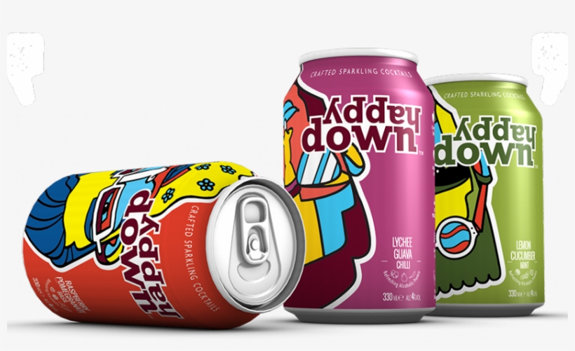 British Cocktail Startup Happydown Set To Enter Indian - Happydown Lemon, Cucumber, Mint Premixed Can 330ml, transparent png