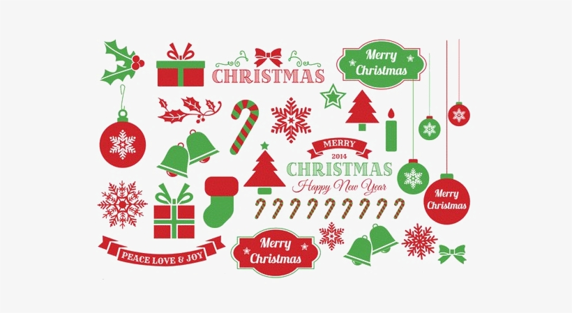 Xmas Elements Png Picture - Christmas Vector Png Free, transparent png