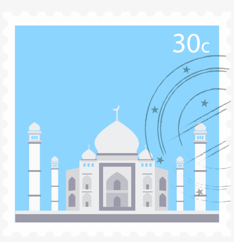 Png Royalty Free Taj Mahal Postage Stamp Transprent - Post Stamp Tajamahal, transparent png
