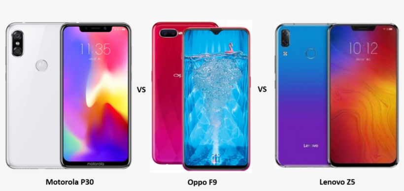 Motorola P30 Vs Oppo F9 Vs Lenovo Z5 - Huawei Nova 3i Vs Oppo F9, transparent png