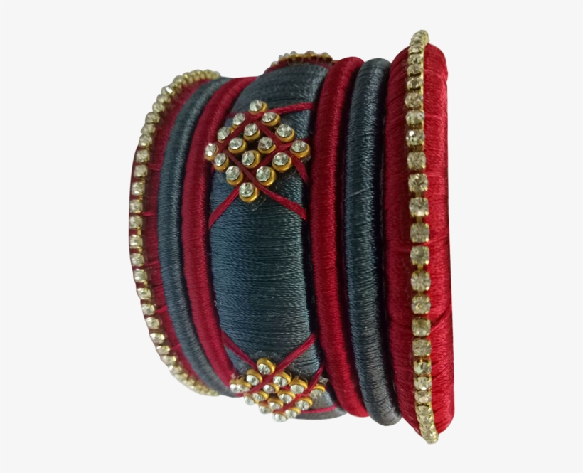 Red With Grey Kada Bangle Set - Bangle, transparent png