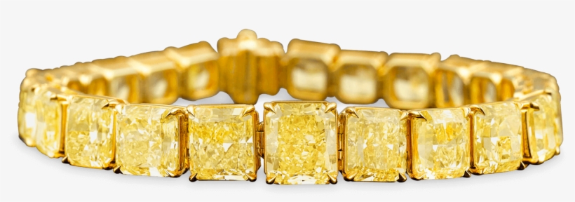 Natural Fancy Vivid Yellow Diamond Bracelet, - Bracelets Diamonds Fancy Yellow, transparent png