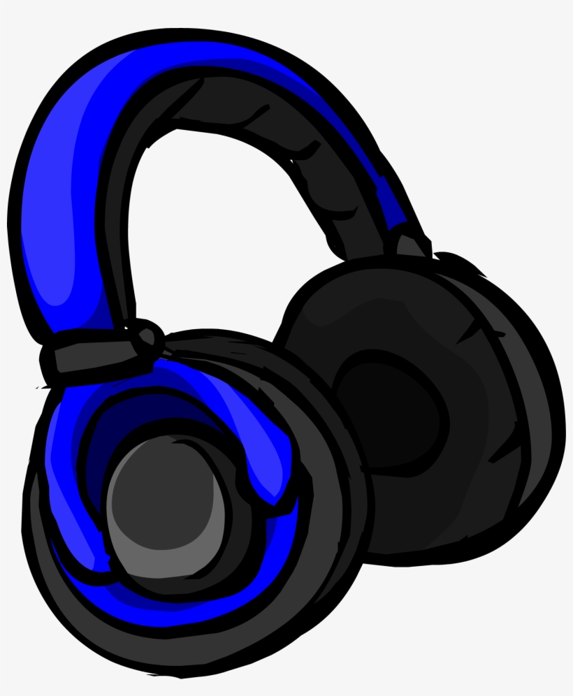 Blueheadphones - Club Penguin Blue Headphones, transparent png
