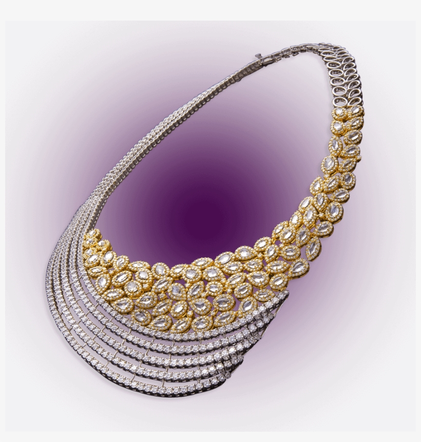 Elegant Diamond Studded Necklace - Ima Jewels Jaynagar Necklace Designs, transparent png